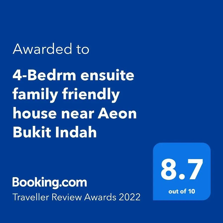 別荘 4-Bedrm Ensuite Family Friendly House Near Aeon Bukit Indah ジョホールバル マレーシア